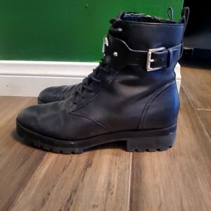 MICHAEL Michael Kors Kincaid Leather Combat Boot Black 8.5